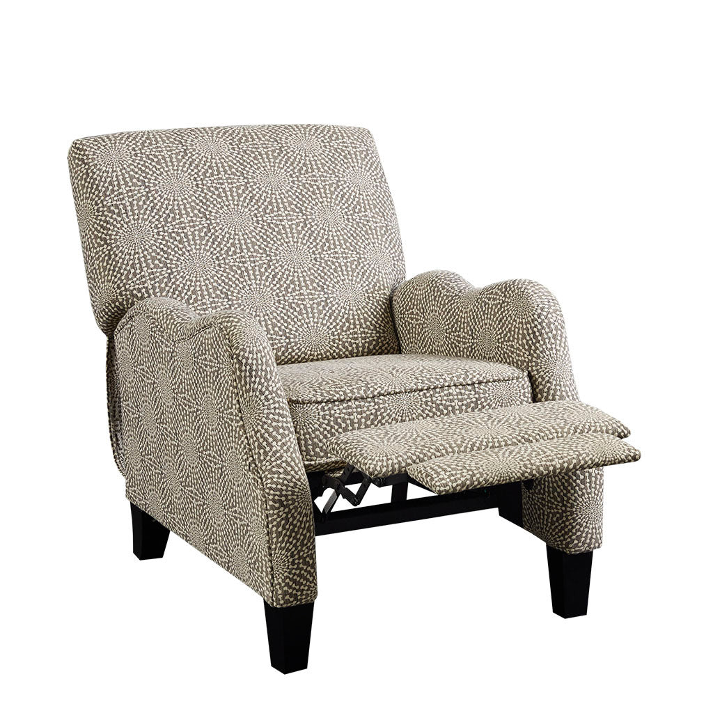 Push Back Recliner beige multi-polyester