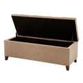 Tufted Top Soft Close Storage Bench sand-polyester