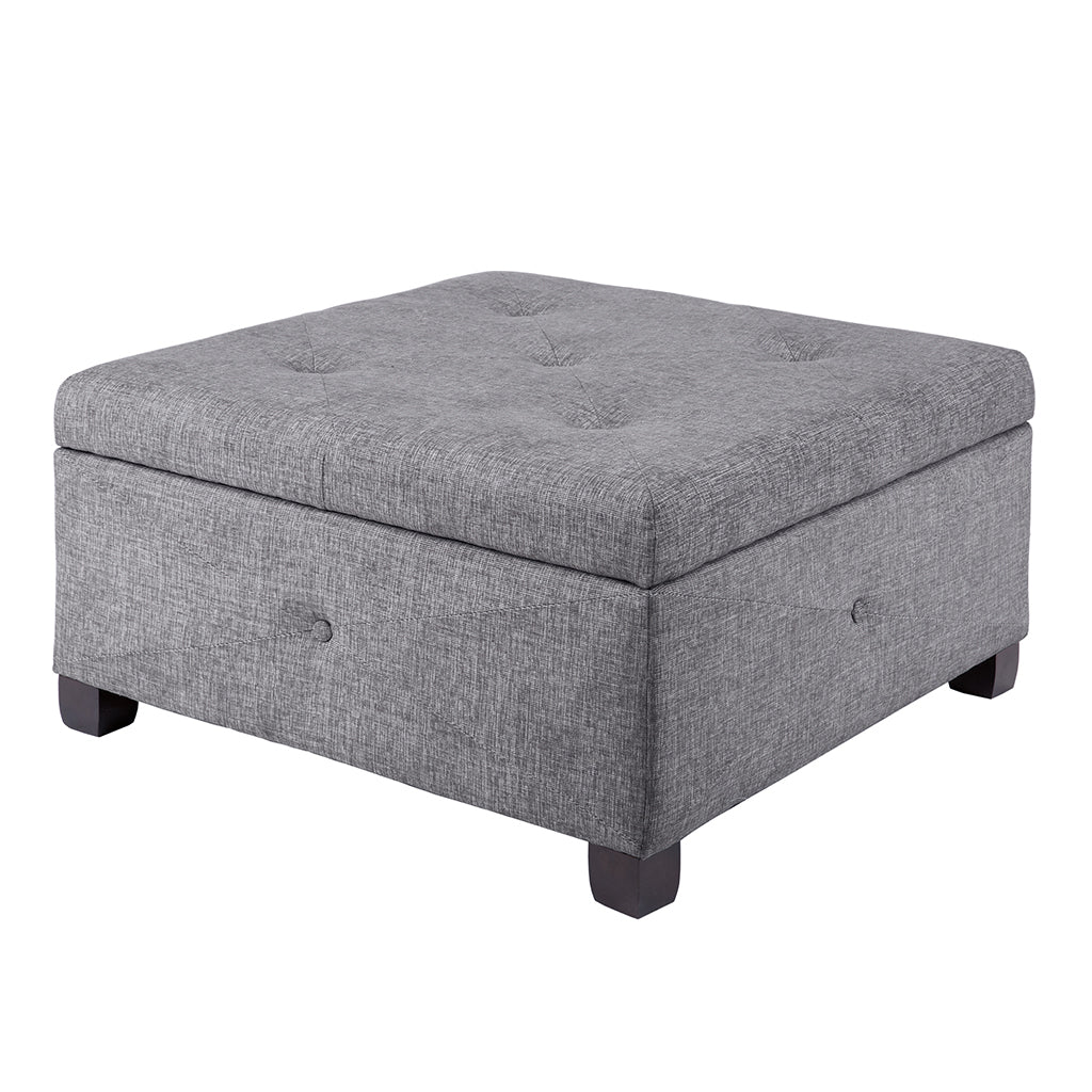 Soft Close Storage Ottoman charcoal-polyester