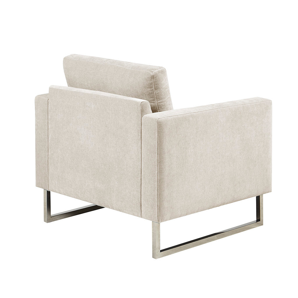 Accent chair ivory-polyester