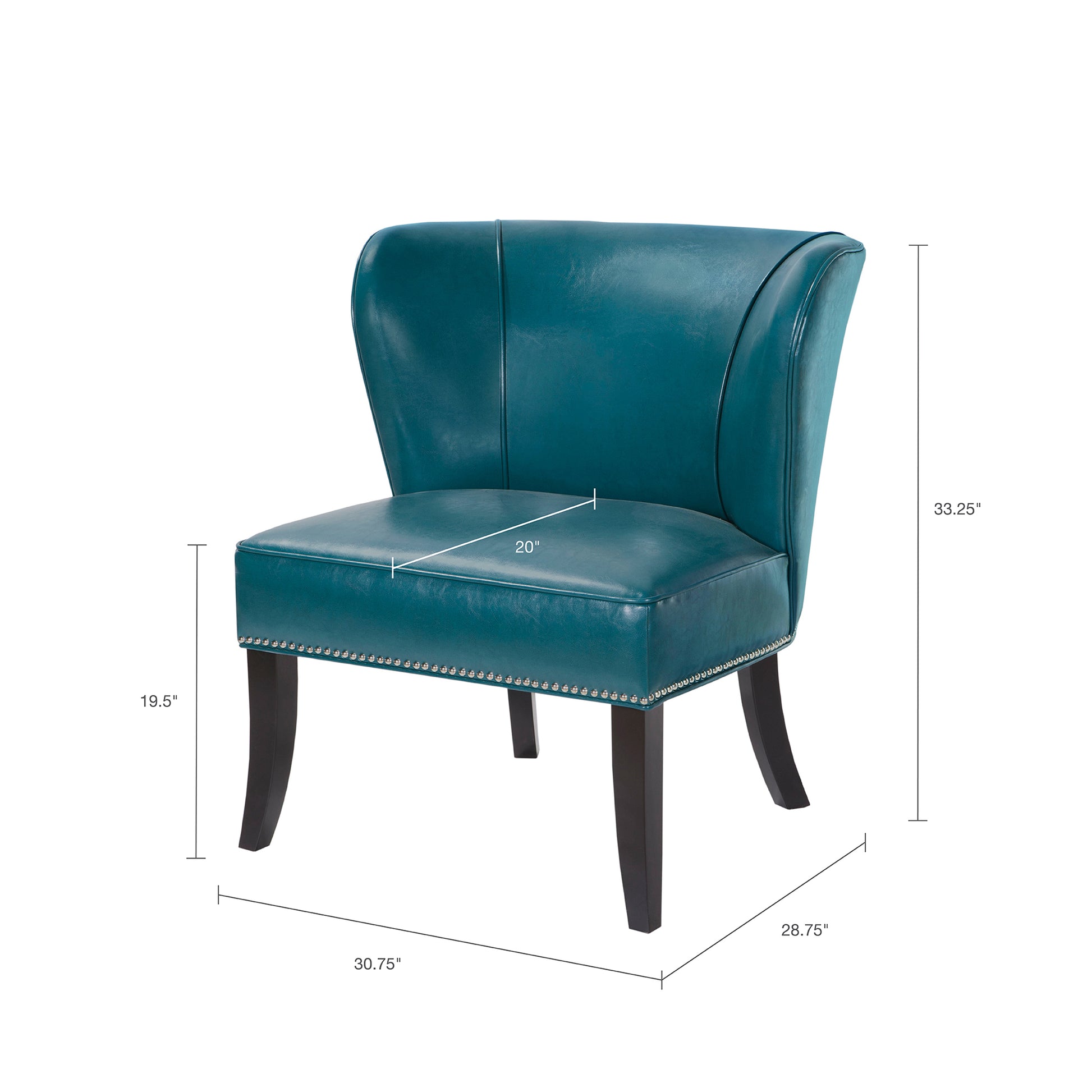 Armless Accent Chair blue-polyester