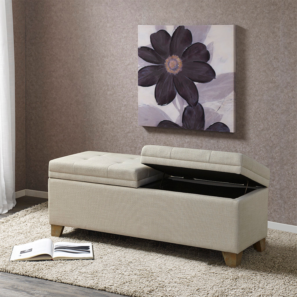 Soft Close Storage Bench natural-polyester