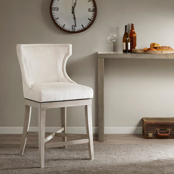 Counter Stool With Swivel Seat cream-polyester