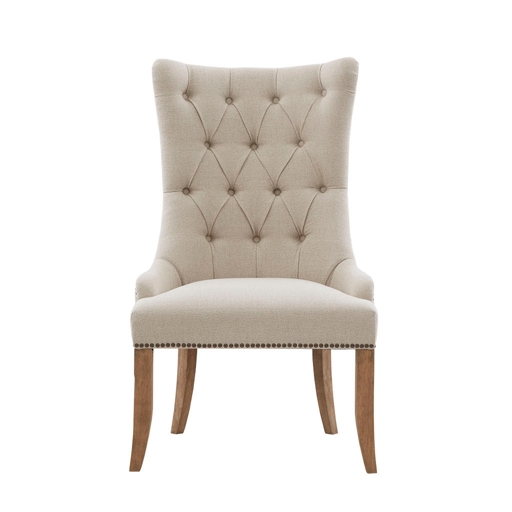 Button Tufted Captain Accent Chair cream-polyester