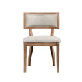 Dining Chair Set of 2 beige+light natural-polyester