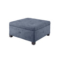 Soft Close Storage Ottoman blue-polyester