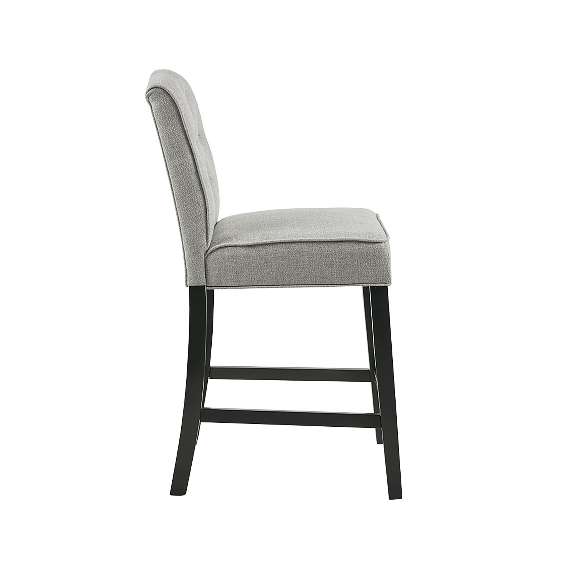 Tufted Counter Stool light grey-wood