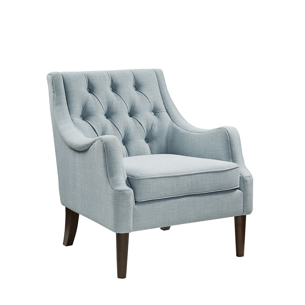 Button Tufted Accent Chair dusty blue-polyester
