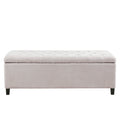 Tufted Top Soft Close Storage Bench natural-polyester