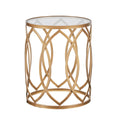 Arlo Metal Eyelet Accent Table gold+glass-metal