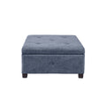 Soft Close Storage Ottoman blue-polyester