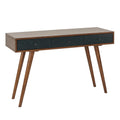 3 Drawer Writing Desk pecan+blue-wood