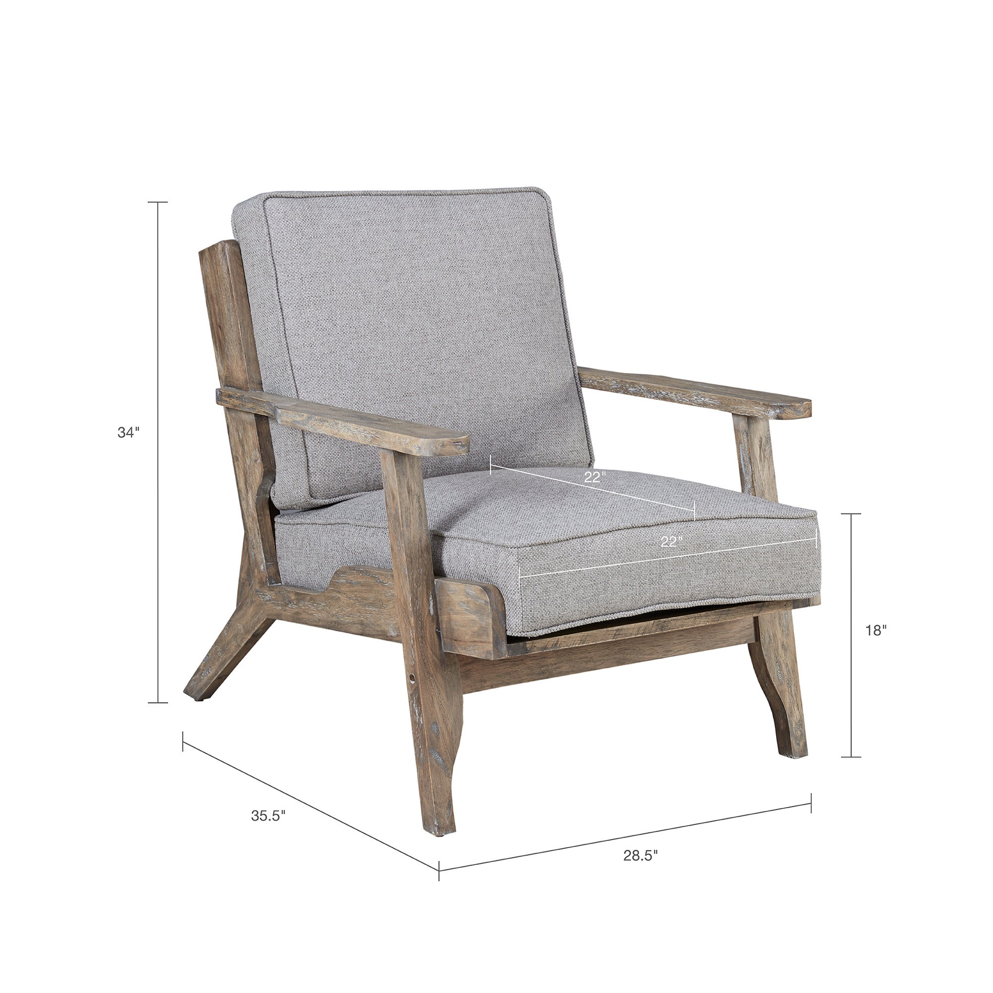 Only support Buyer Malibu Accent Chair grey-solid wood