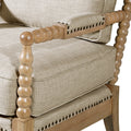 Accent Arm Chair light grey+camel oak-polyester