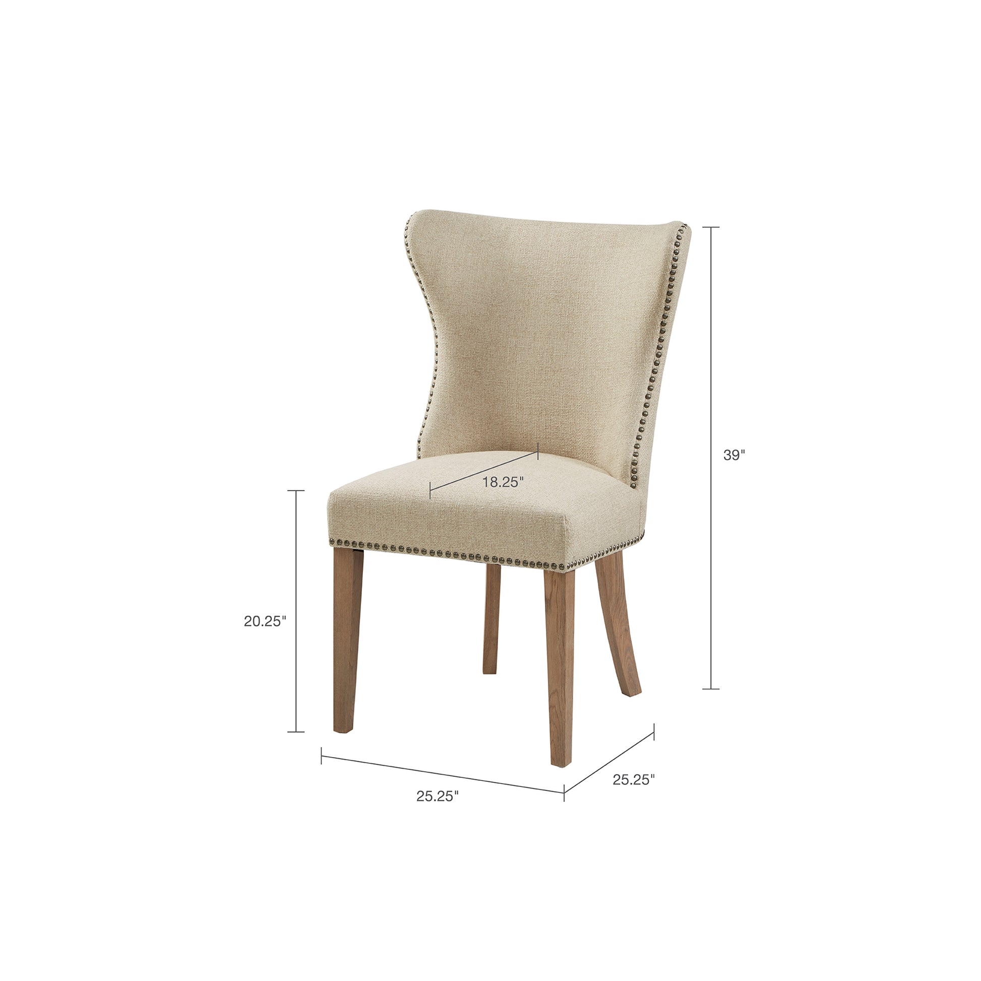 Dining Side Chair Set of 2 cream-polyester