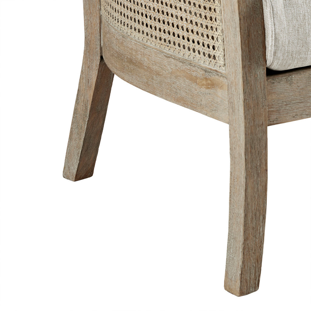 Cane Armchair cream+reclaimed natural-polyester