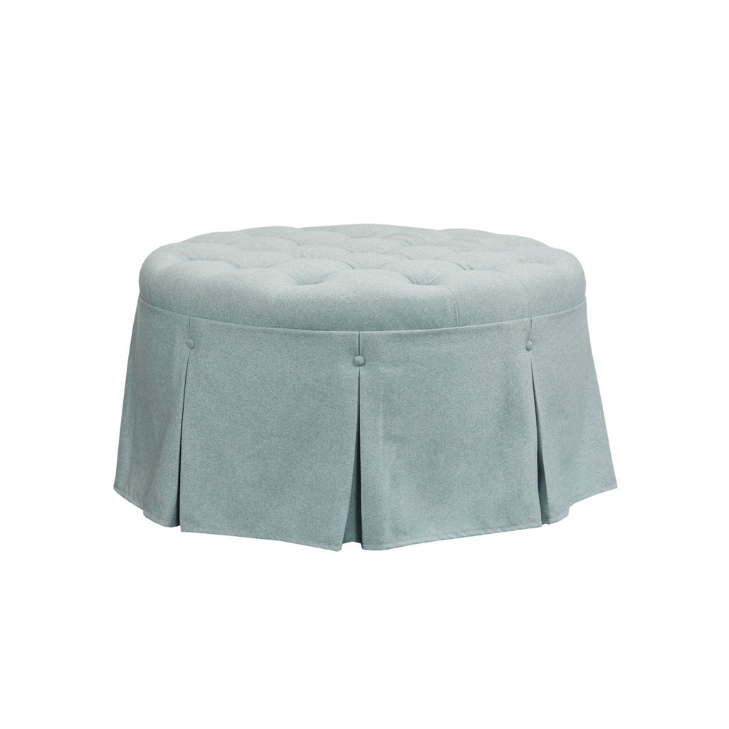 Skirted Tufted 32" Round Ottoman