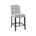 Tufted Counter Stool light grey-wood