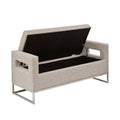 Soft Close Storage Bench grey-polyester