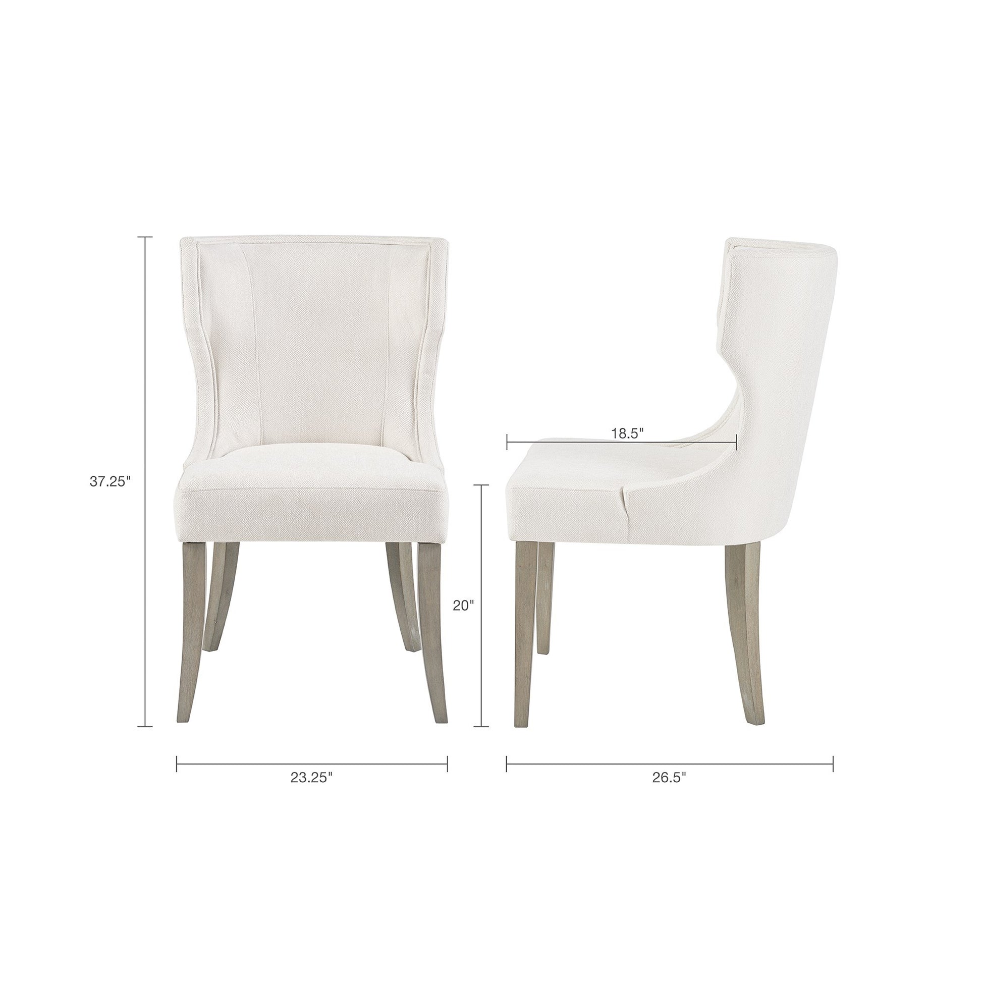 Upholstered Wingback Dining Chair cream-polyester