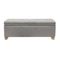 Soft Close Storage Bench grey multi-polyester