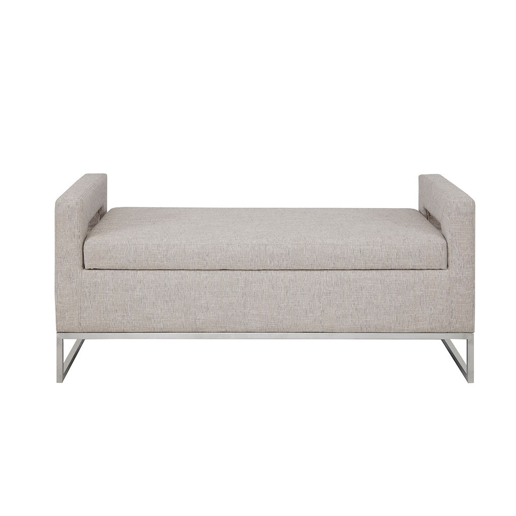 Soft Close Storage Bench grey-polyester