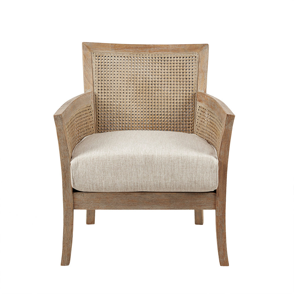 Cane Armchair cream+reclaimed natural-polyester