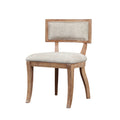 Dining Chair Set of 2 beige+light natural-polyester