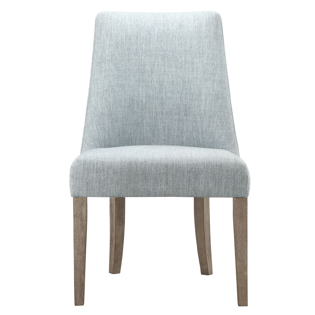 Upholstered Dining chair Set of 2 light blue-polyester