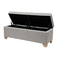 Soft Close Storage Bench grey multi-polyester