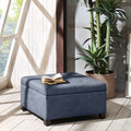 Soft Close Storage Ottoman blue-polyester