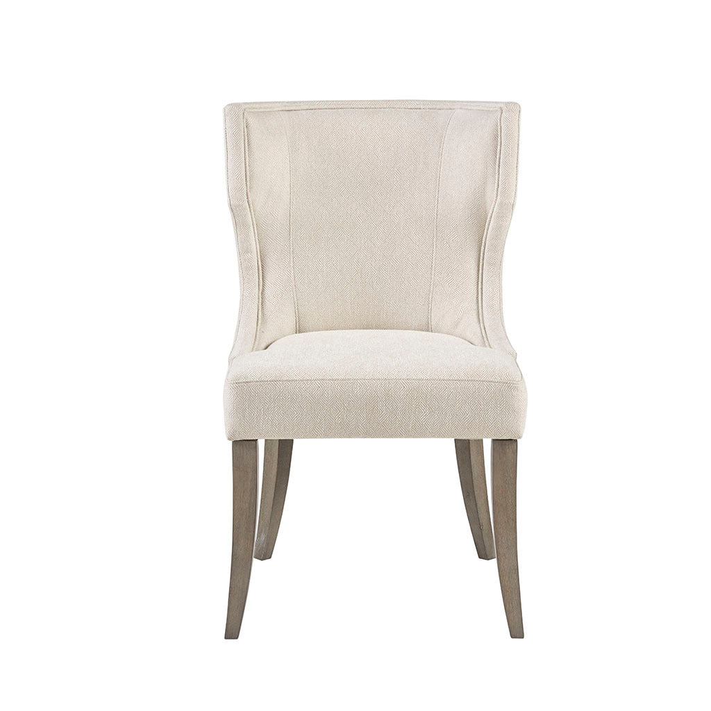 Upholstered Wingback Dining Chair cream-polyester