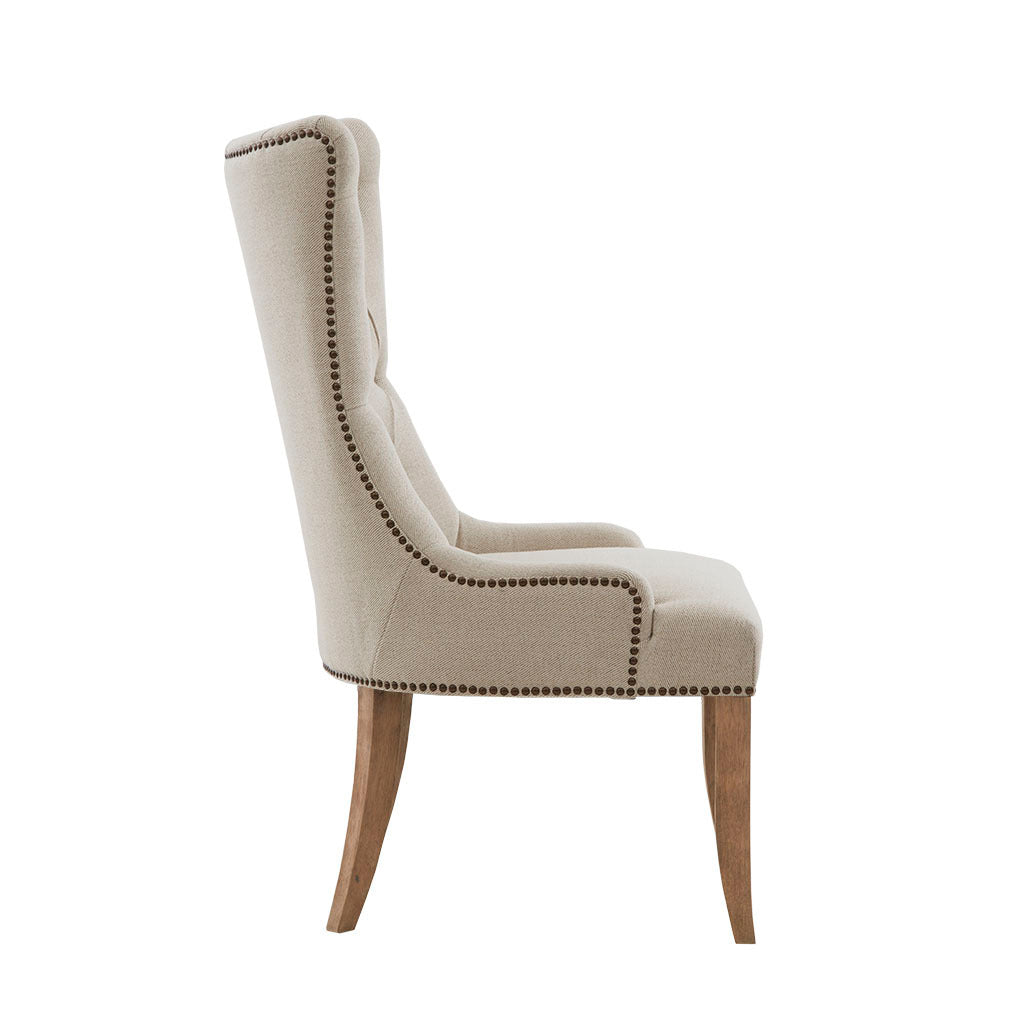 Button Tufted Captain Accent Chair cream-polyester