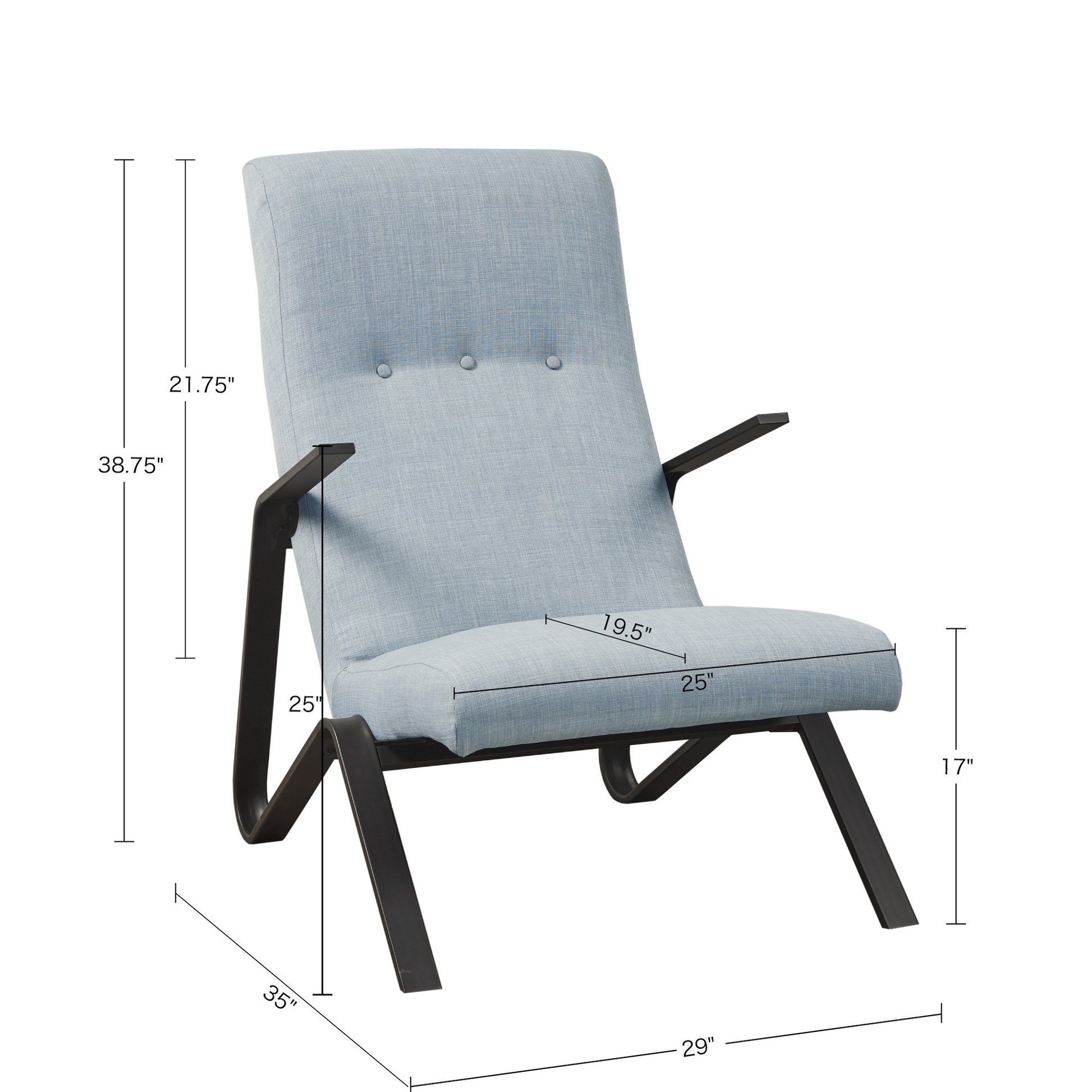 Accent Chair light blue-polyester