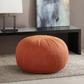 Only support Buyer Kelsey Round Pouf Ottoman orange-solid wood