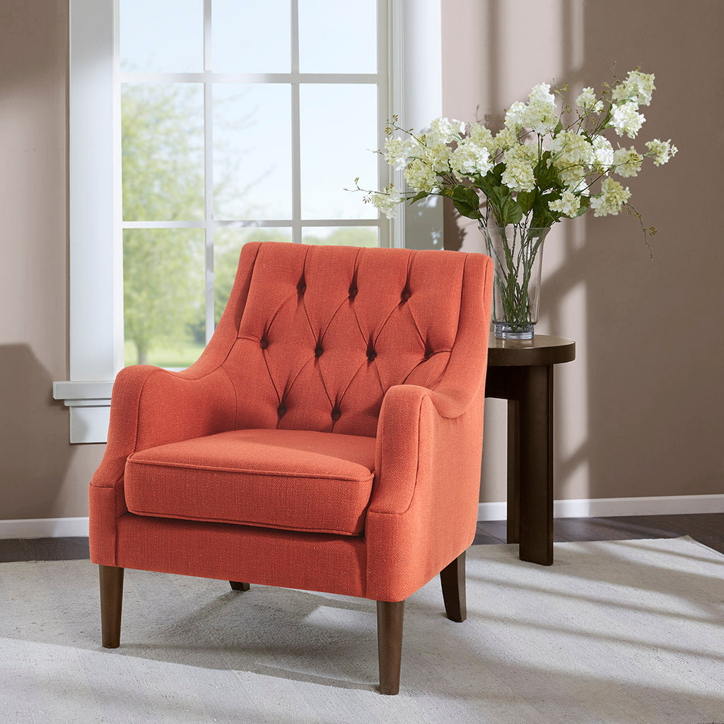 Button Tufted Accent Chair spice-polyester