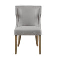 Upholstered Wingback Dining Chair light grey-polyester