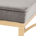 Upholstered Accent Bench with Metal Base grey-polyester