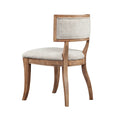 Dining Chair Set of 2 beige+light natural-polyester