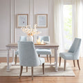 Upholstered Dining chair Set of 2 light blue-polyester