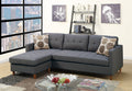 Blue Grey Polyfiber Sectional Sofa Living Room blue-gray-wood-primary living space-tufted