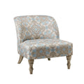 Accent chair beige+blue-polyester