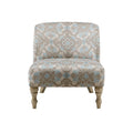 Accent chair beige+blue-polyester