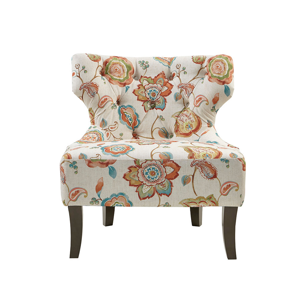 Accent Chair orange multi-polyester