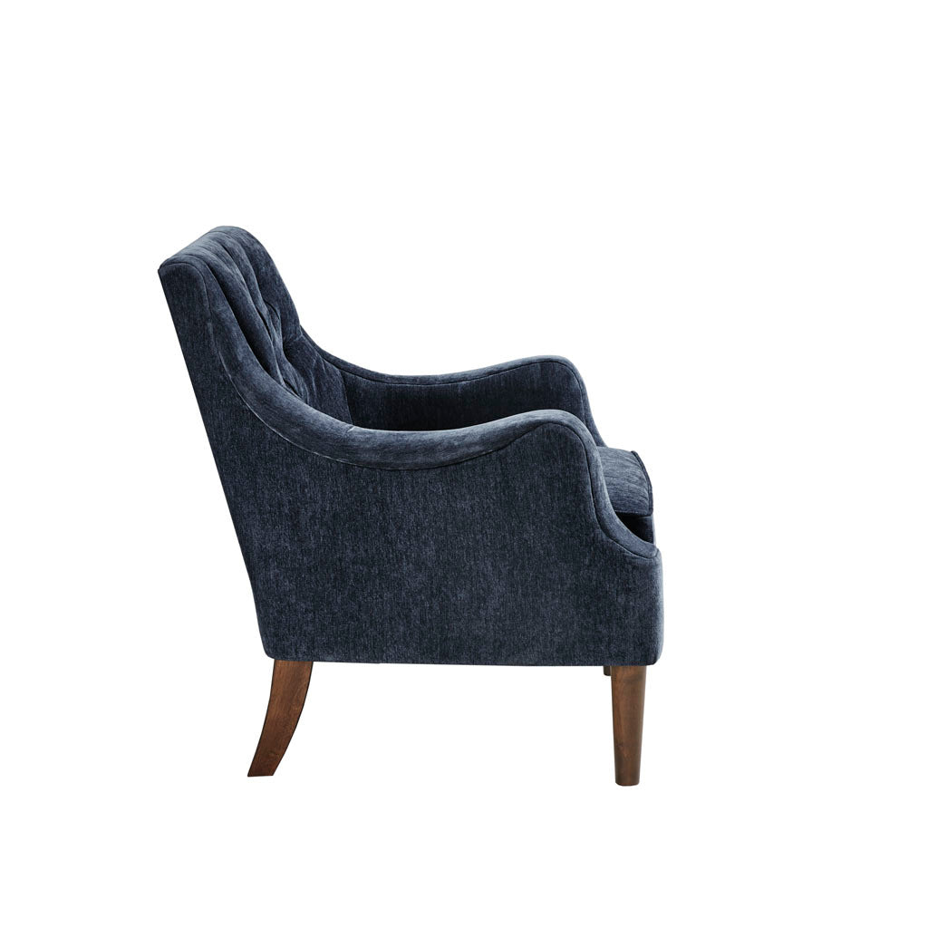 Button Tufted Accent Chair navy-polyester