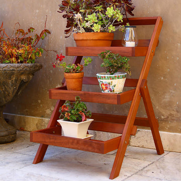 Malibu Outdoor Three layer Wood Garden Plant