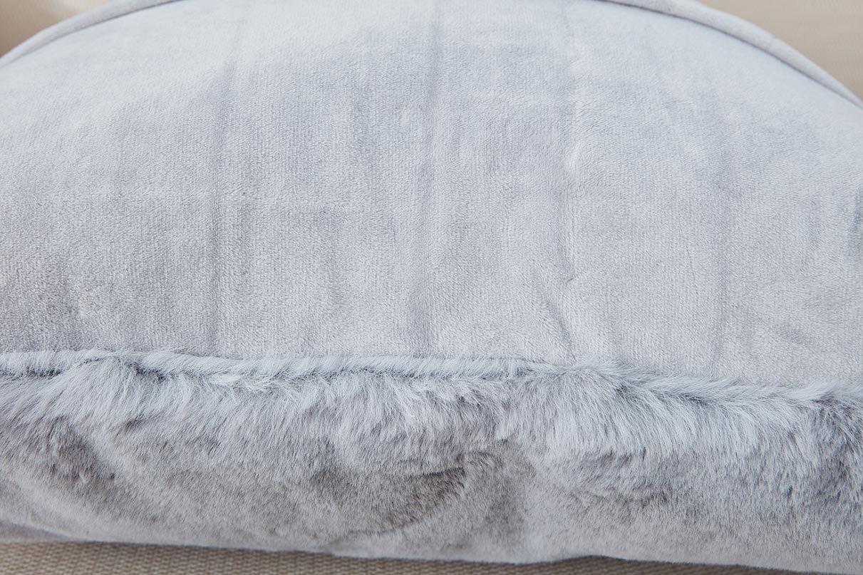 Agnes Luxury Chinchilla Faux Fur Pillow 18 In. x 18 grey-polyester