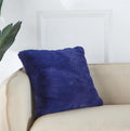 Agnes Luxury Chinchilla Faux Fur Pillow 18 In. x 18 navy blue-polyester