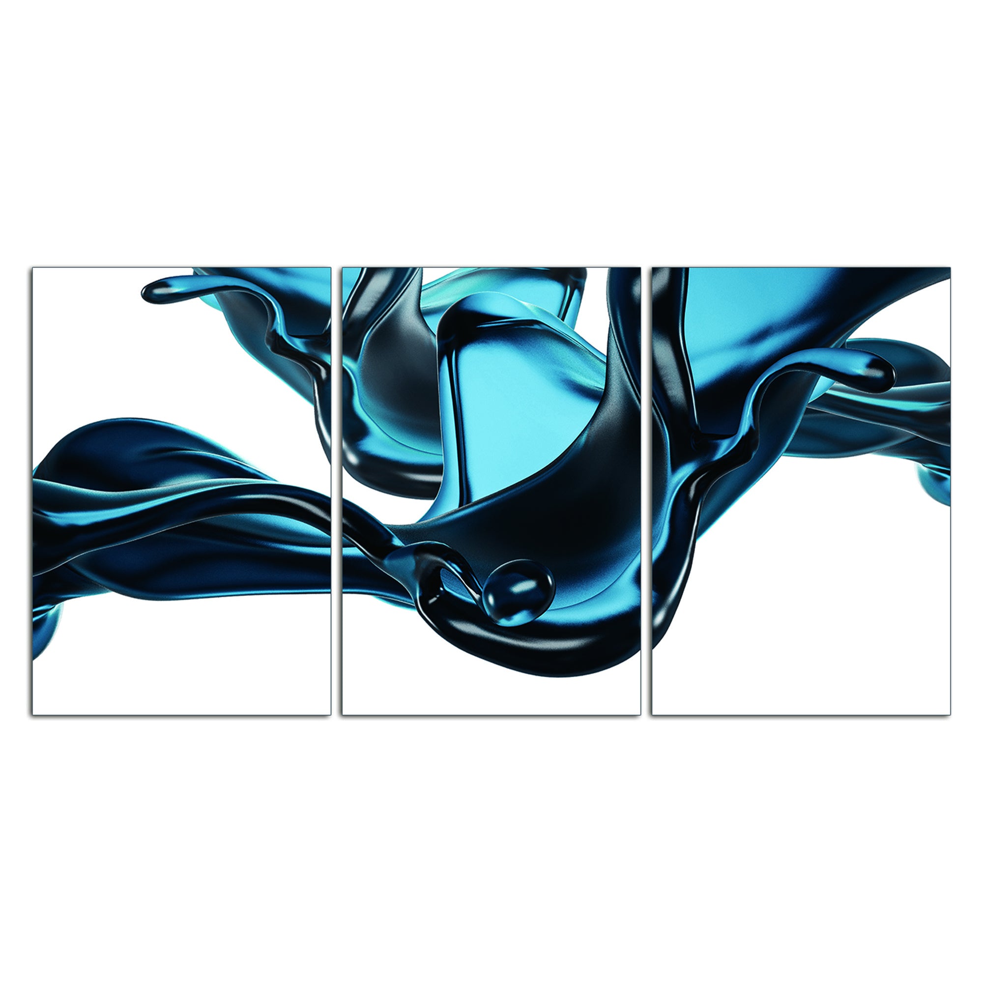 Oppidan Home "Abstract Liquid in Blue" 3 Piece