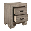 Natural Finish 1pc Nightstand Flat Cup Pulls Two natural-2 drawers-bedroom-wood